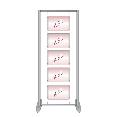 Free standing poster display with 5x A3L